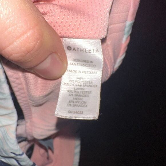 Athleta pink tropical strappy athletic sports XS bra - Picture 3 of 3